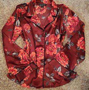 Floral PJ Button Up Blouse